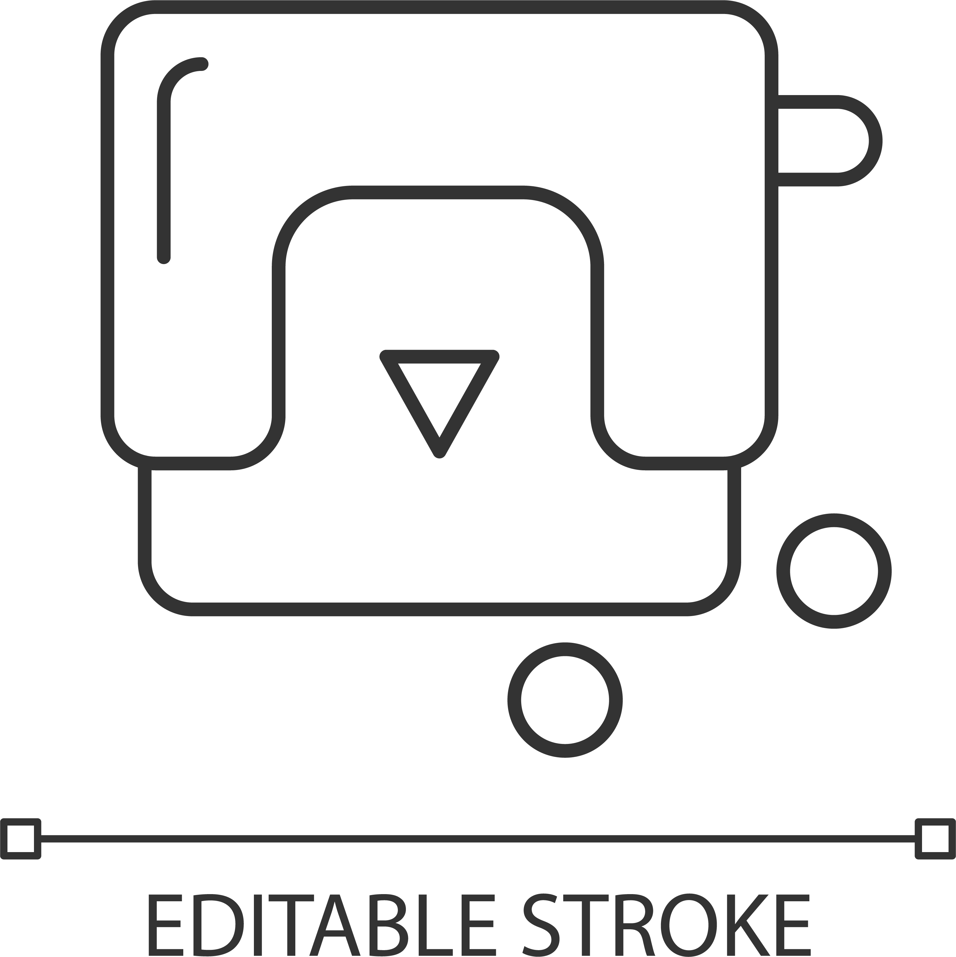 School supplies linear icons set