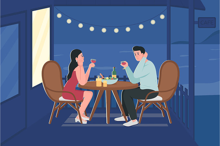 Dating flat color vector illustration bundle