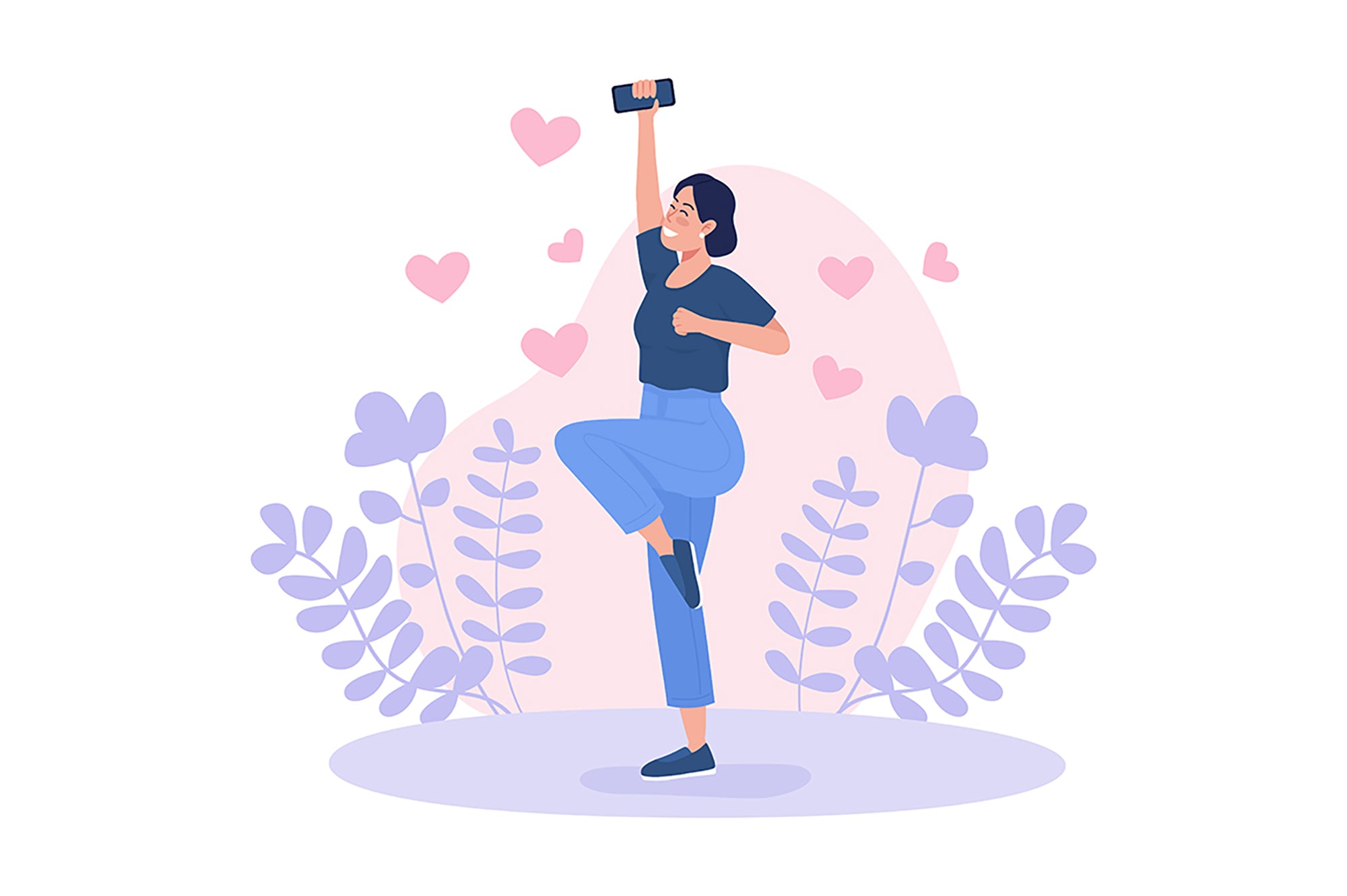 Dating flat color vector illustration bundle