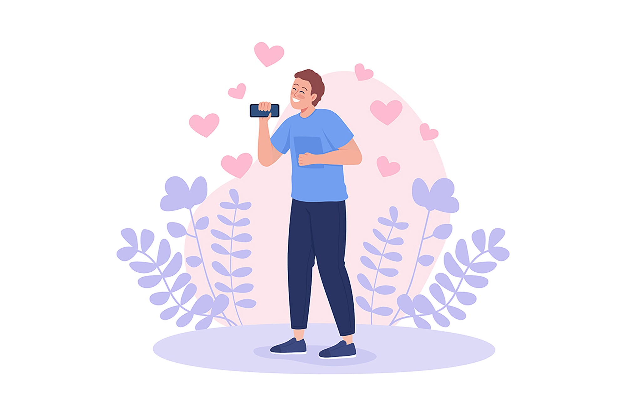 Dating flat color vector illustration bundle