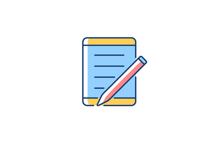 School supplies light and dark theme RGB color icons set