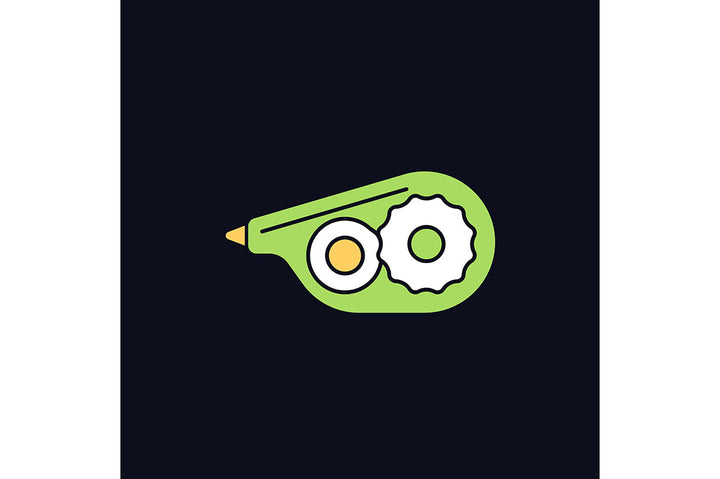 School supplies light and dark theme RGB color icons set