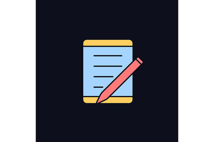 School supplies light and dark theme RGB color icons set
