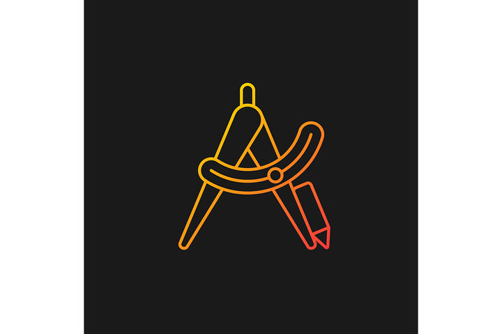 School supplies gradient icons set for dark and light mode