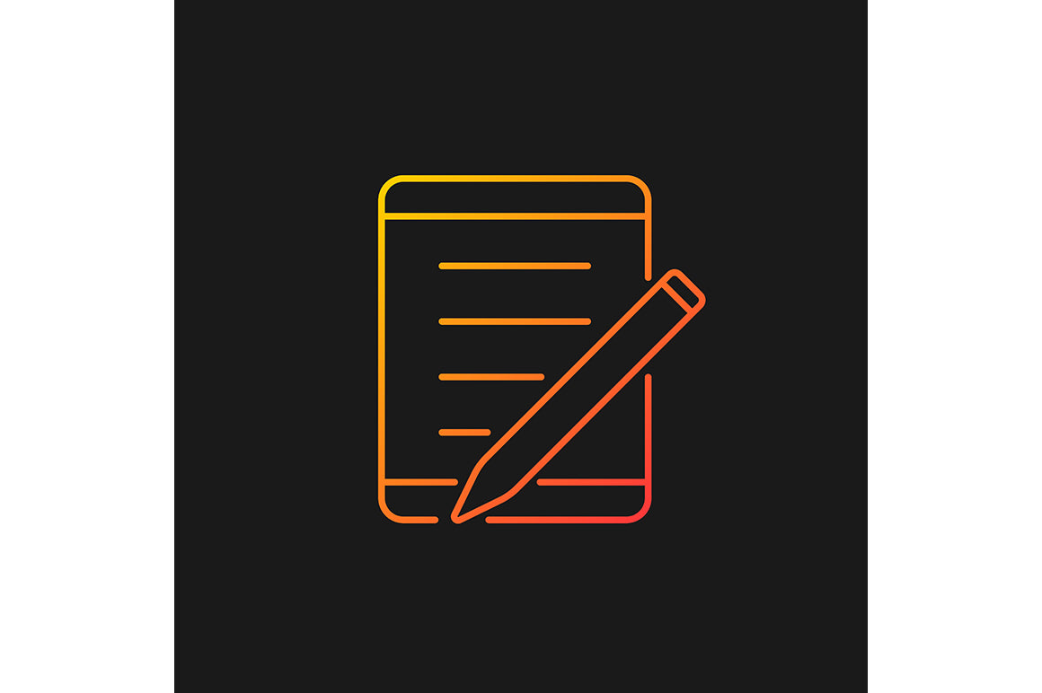 School supplies gradient icons set for dark and light mode