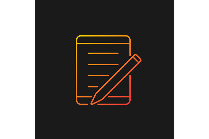 School supplies gradient icons set for dark and light mode