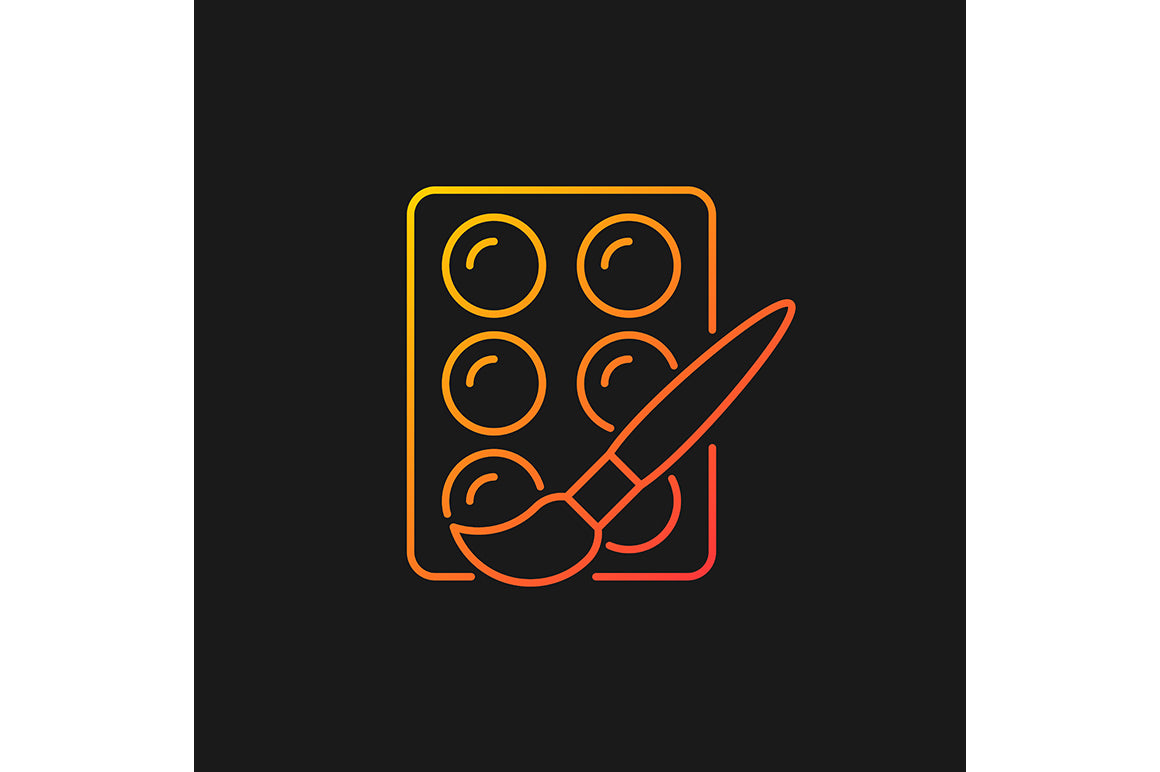 School supplies gradient icons set for dark and light mode