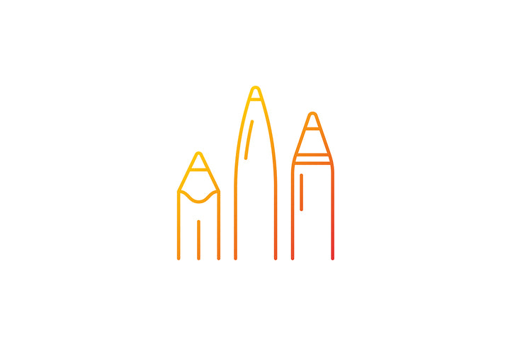 School supplies gradient icons set for dark and light mode