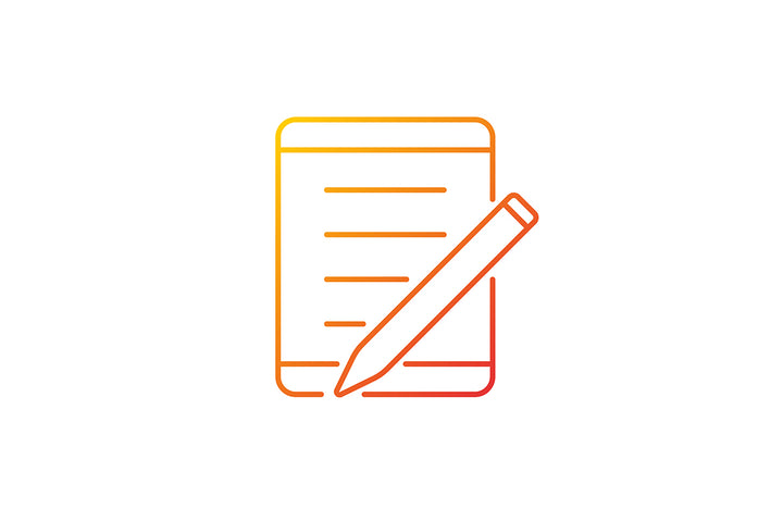 School supplies gradient icons set for dark and light mode
