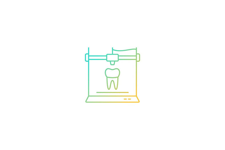 3d printing technology gradient icons set for dark and light mode