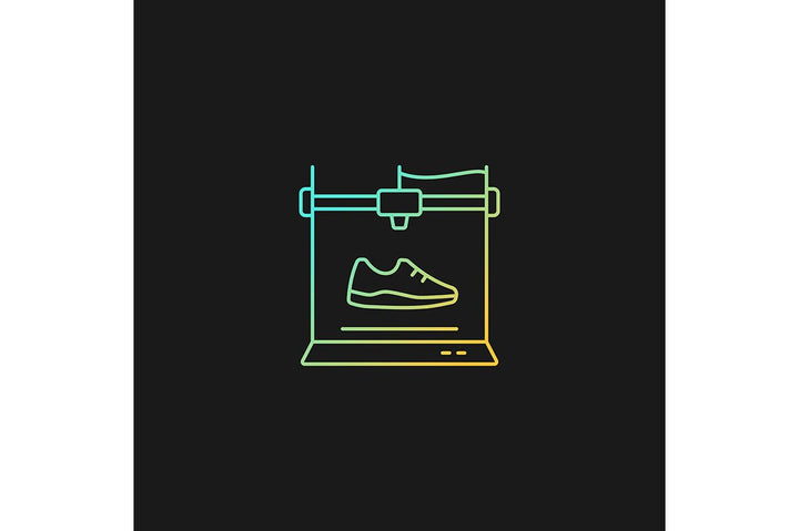 3d printing technology gradient icons set for dark and light mode