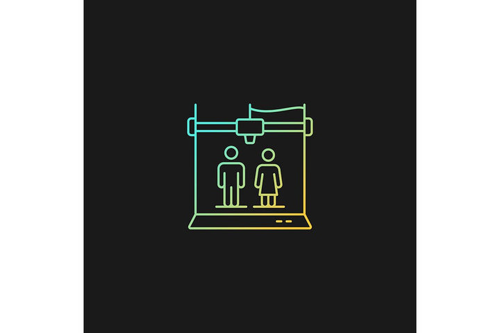 3d printing technology gradient icons set for dark and light mode