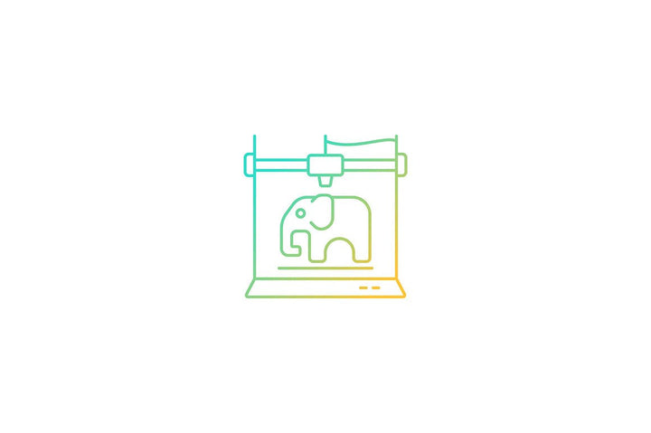 3d printing technology gradient icons set for dark and light mode