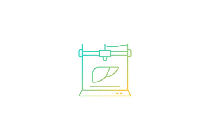 3d printing technology gradient icons set for dark and light mode