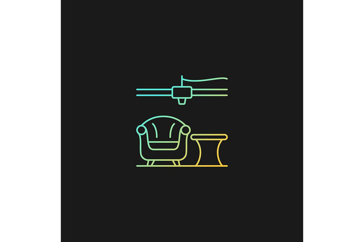 3d printing technology gradient icons set for dark and light mode