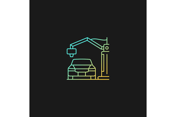 3d printing technology gradient icons set for dark and light mode
