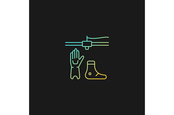 3d printing technology gradient icons set for dark and light mode