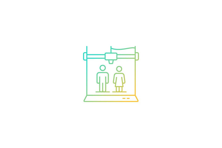 3d printing technology gradient icons set for dark and light mode