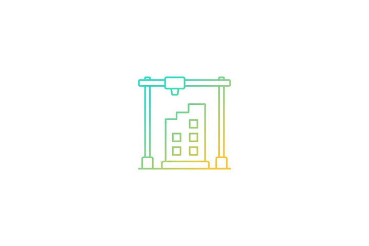 3d printing technology gradient icons set for dark and light mode