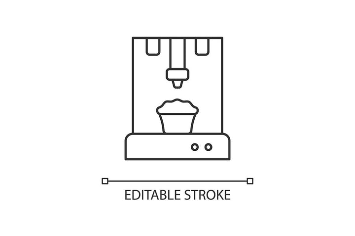 3d printing technology linear icons set for dark and light mode