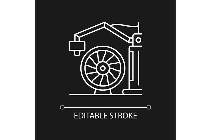 3d printing technology linear icons set for dark and light mode