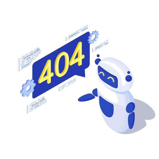 404 error display isometric illustrations set