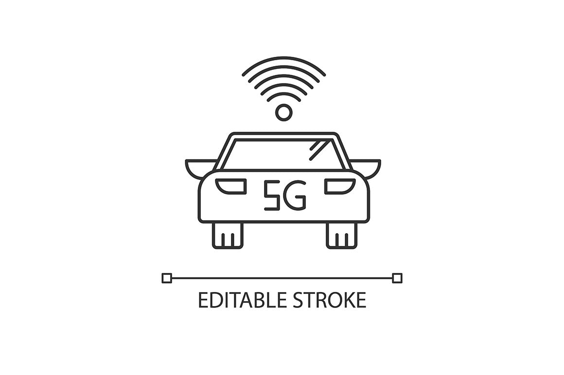 5G technology pixel perfect linear icons set