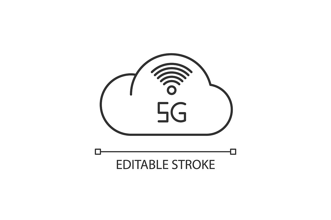 5G technology pixel perfect linear icons set