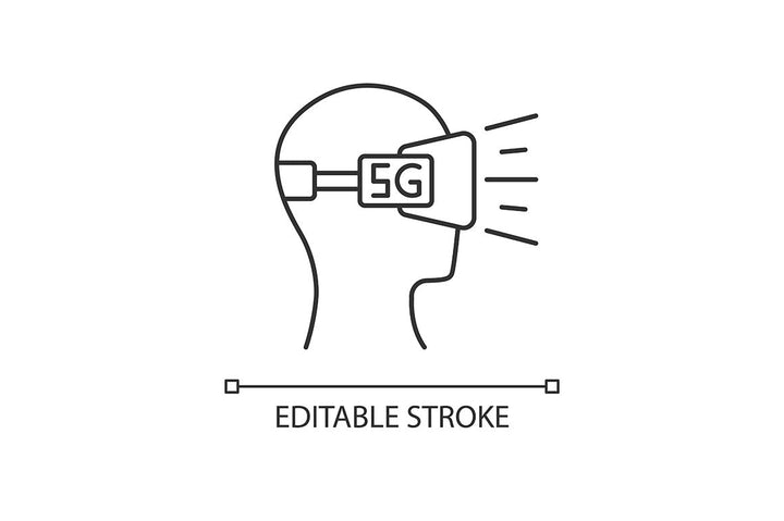 5G technology pixel perfect linear icons set