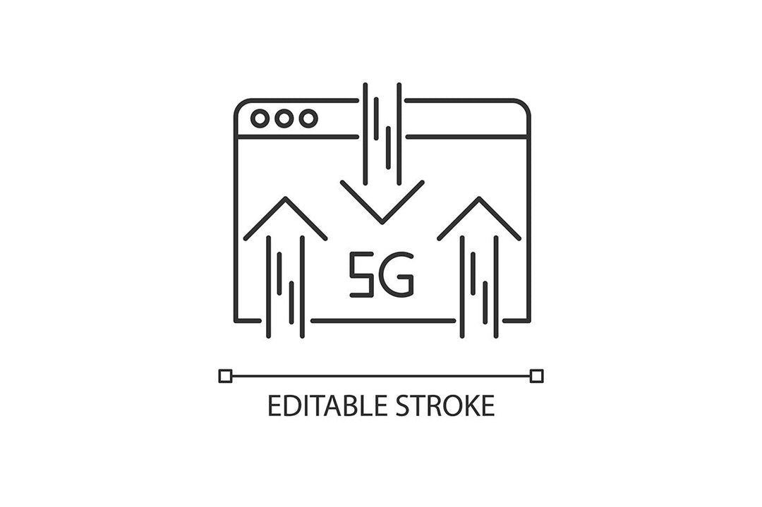 5G technology pixel perfect linear icons set