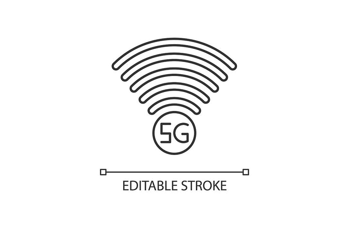 5G technology pixel perfect linear icons set