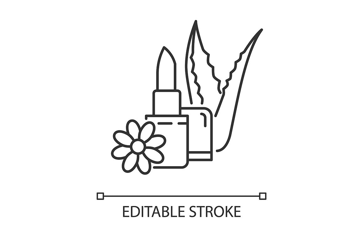 Aloe vera pixel perfect linear icons set