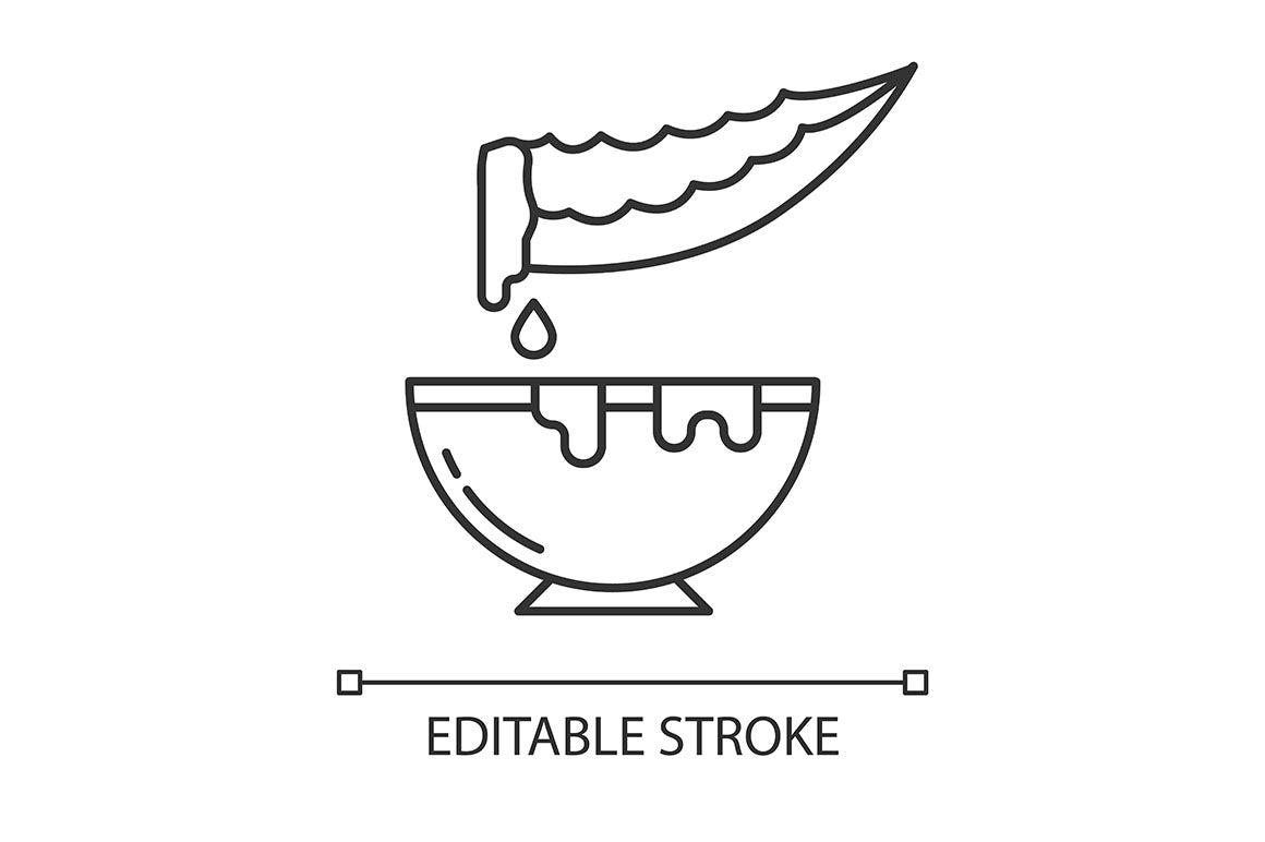 Aloe vera pixel perfect linear icons set