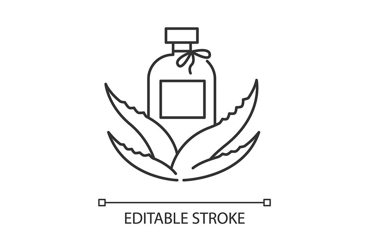 Aloe vera pixel perfect linear icons set