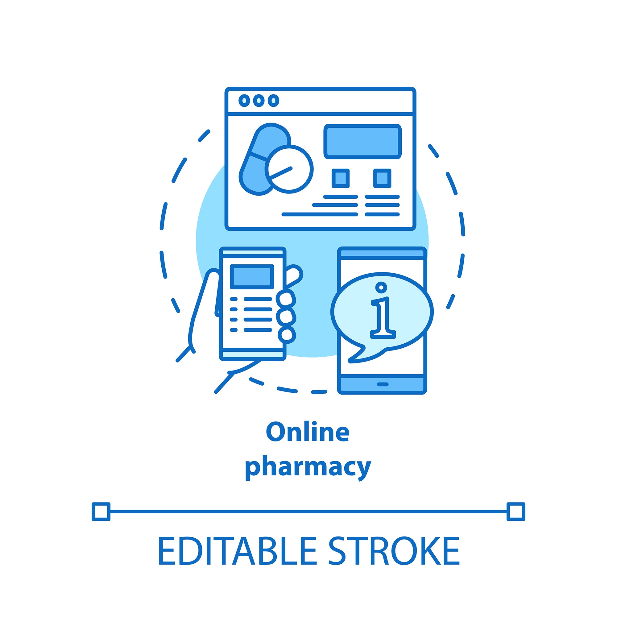 Pharmacy concept icons bundle