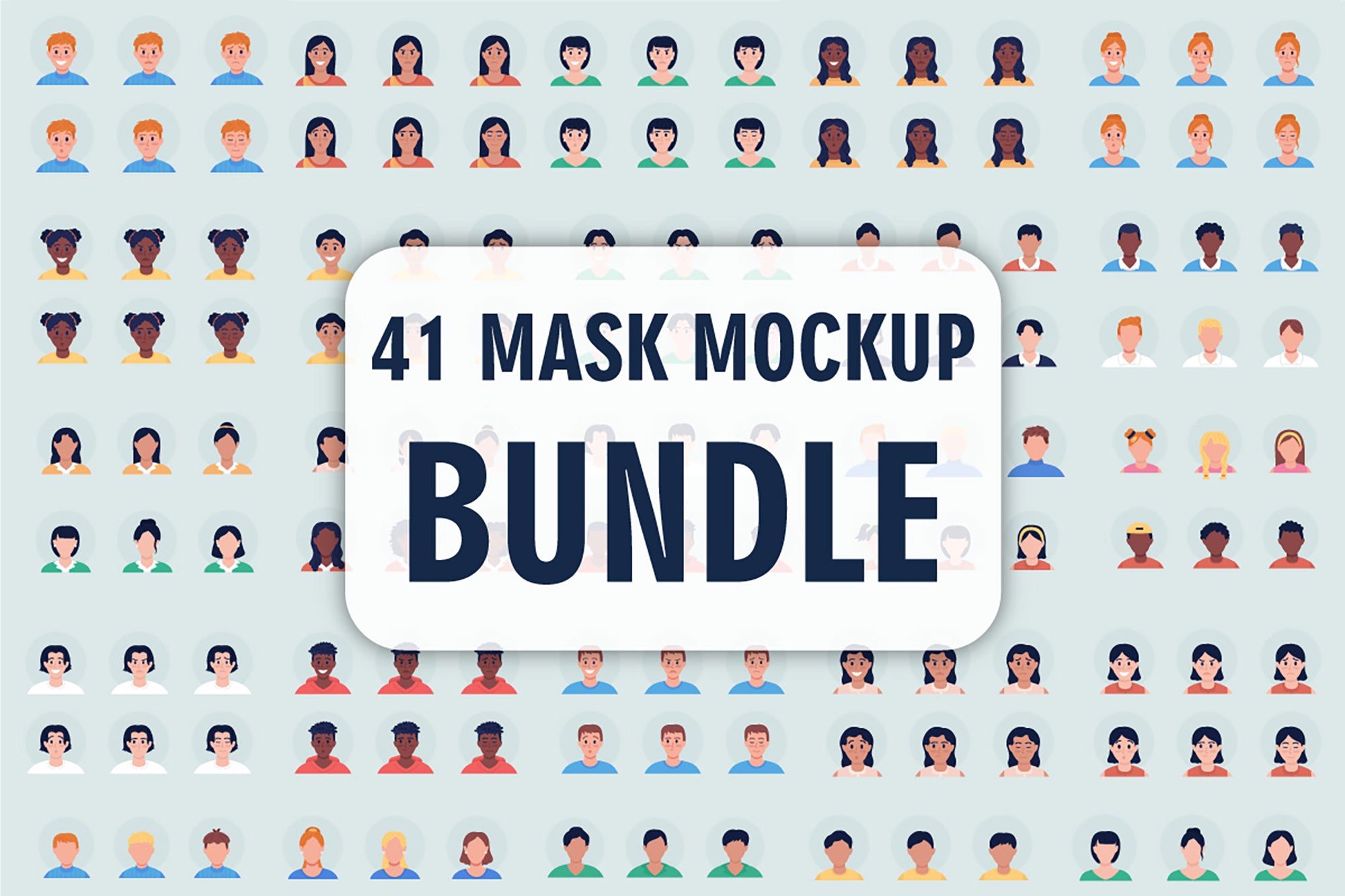 Different people color vector character avatar bundle