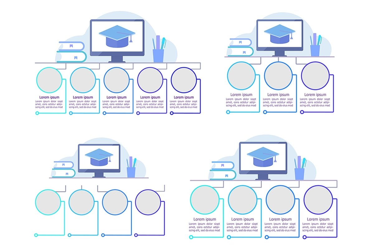 Accessible education infographic template set