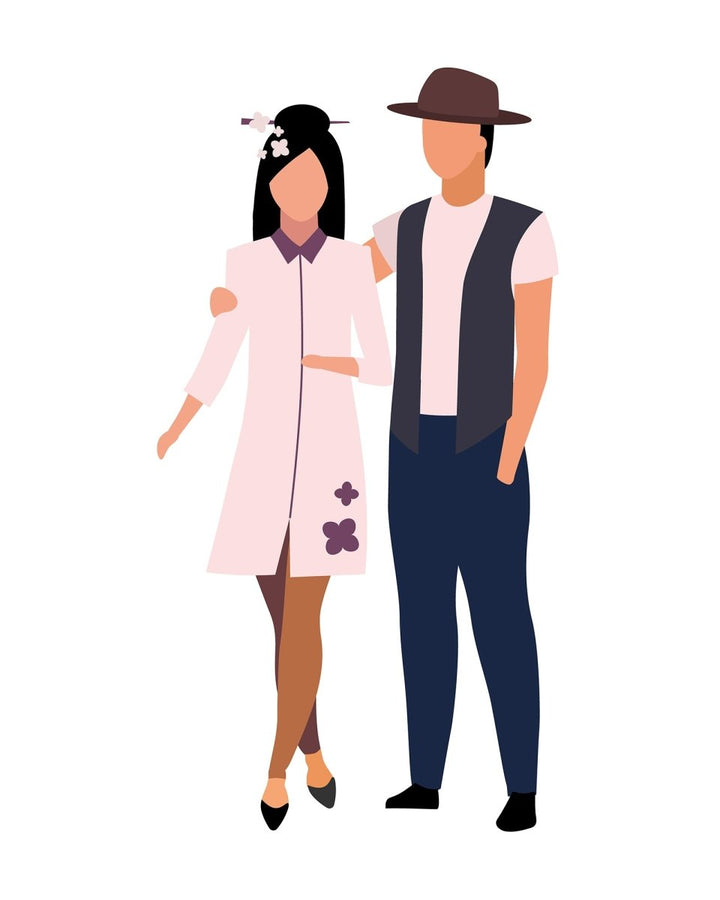 Acting figures color vector characters bundle