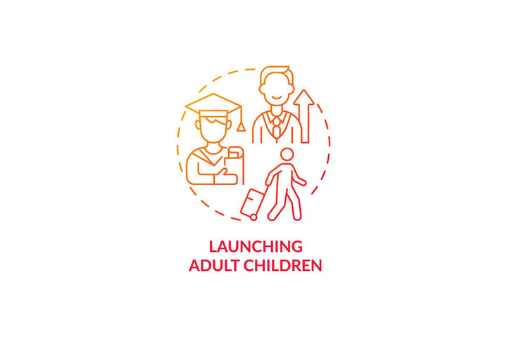 Adulthood psychology and social relationship concept icons set