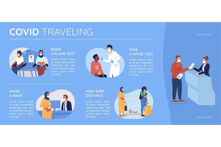 After covid color vector template set