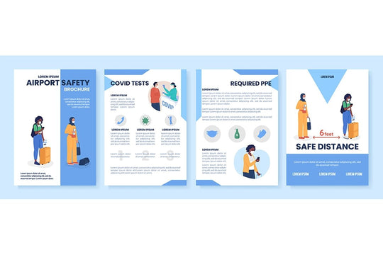 After covid color vector template set