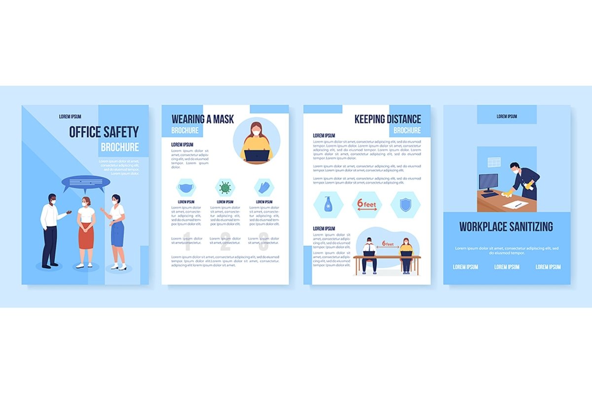 After covid color vector template set