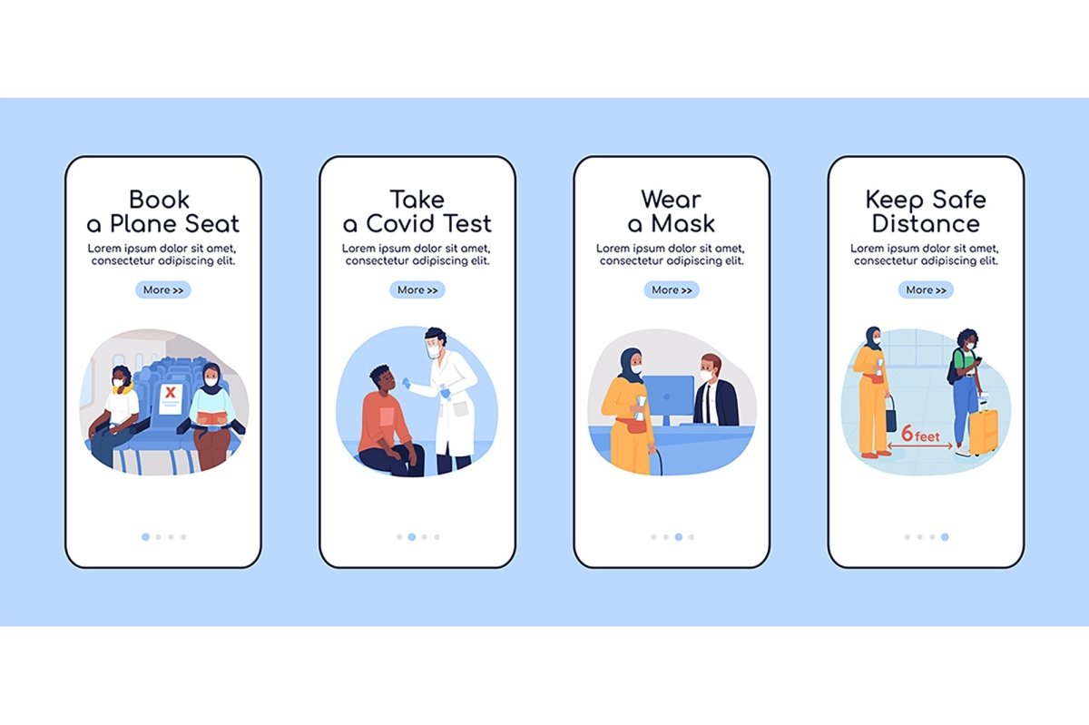 After covid color vector template set