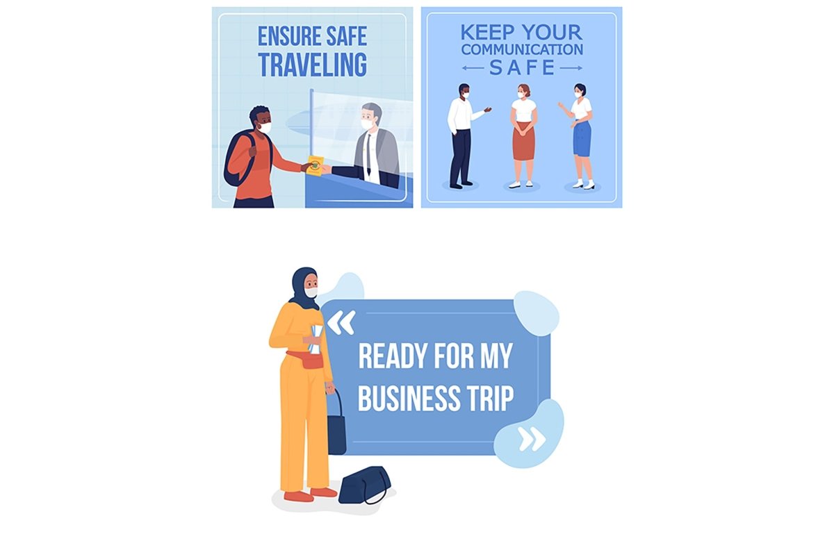 After covid social media cards mockup set