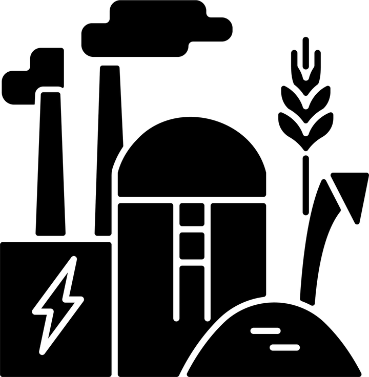 Agriculture related black glyph icons set on white space