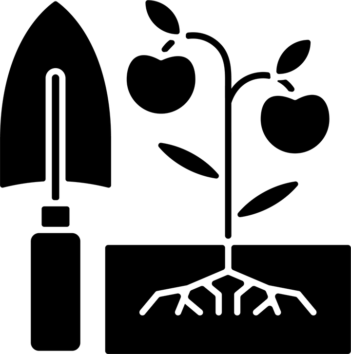 Agriculture related black glyph icons set on white space