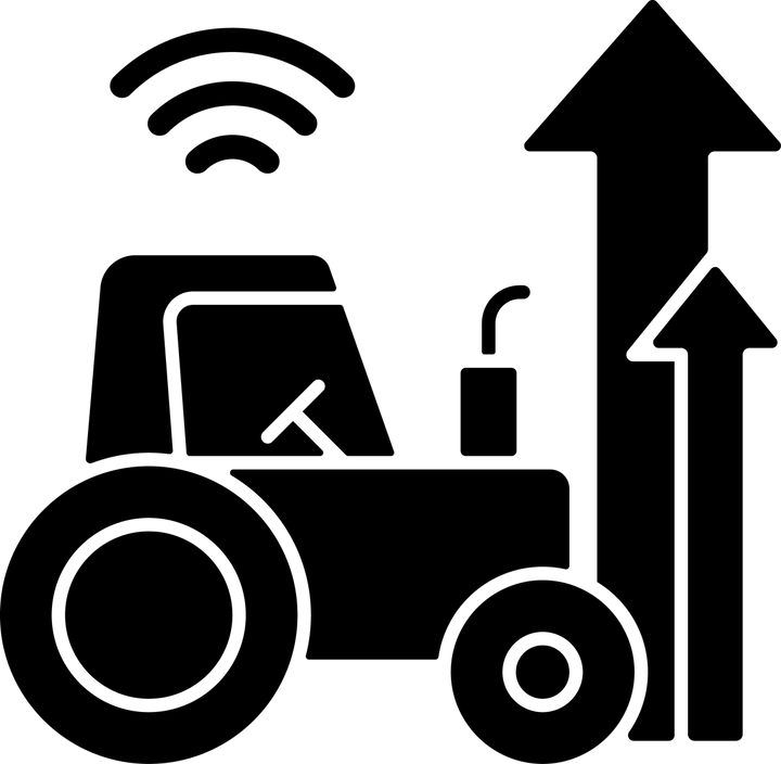 Agriculture related black glyph icons set on white space