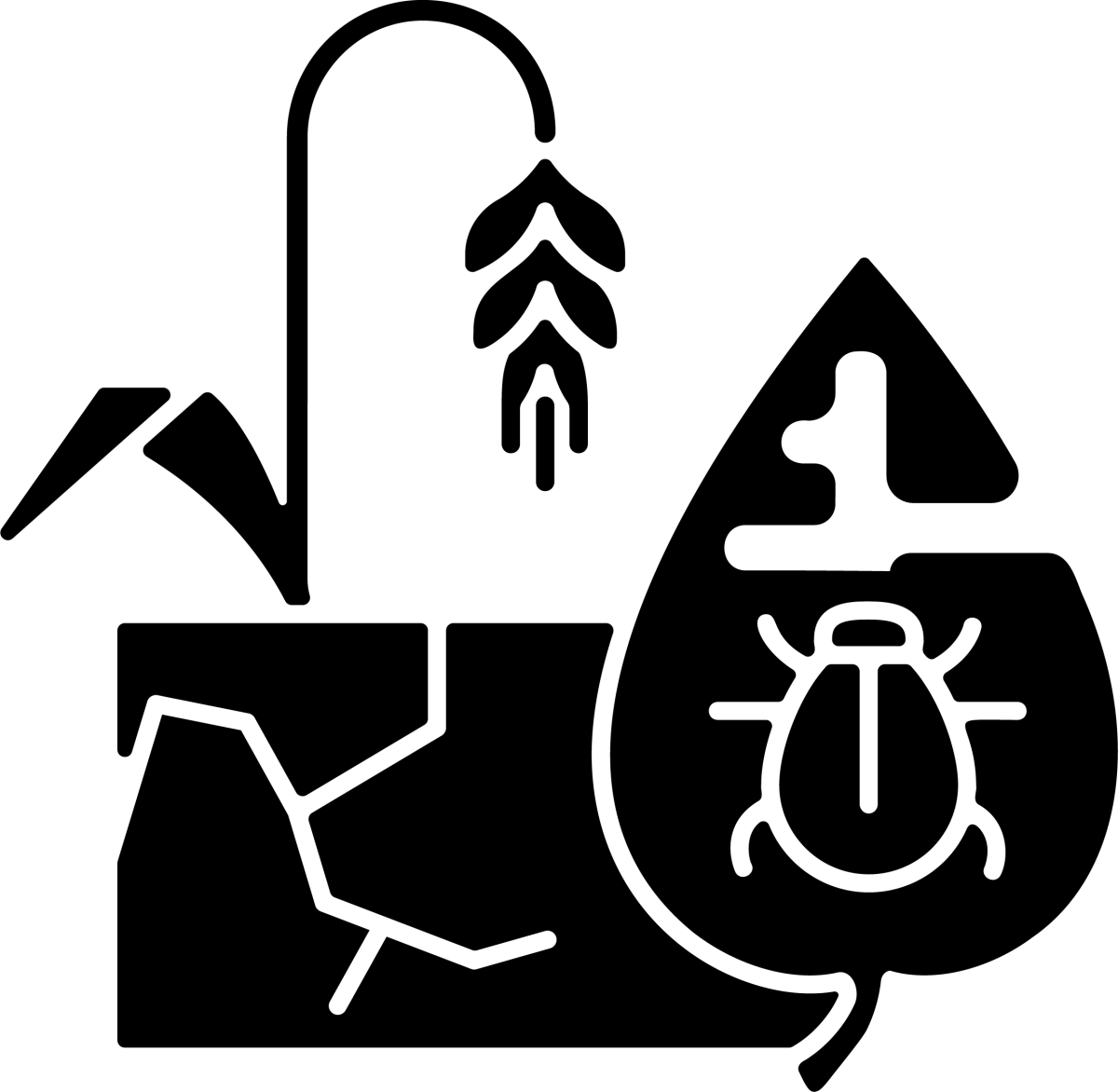 Agriculture related black glyph icons set on white space