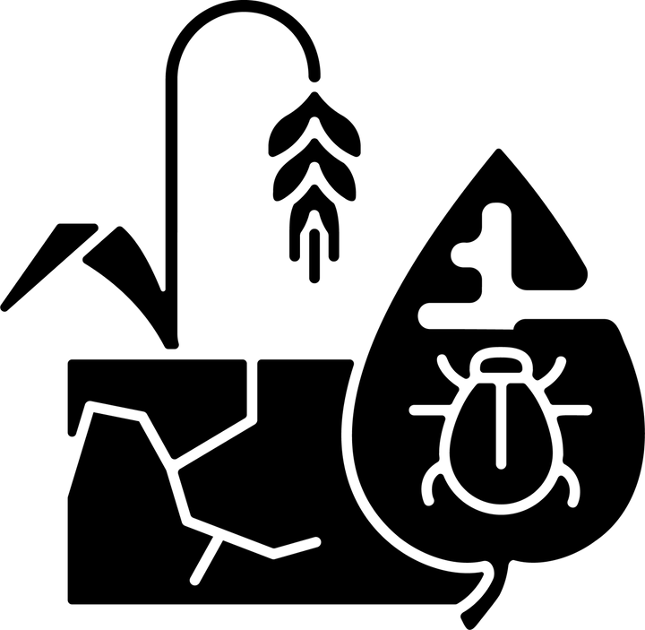 Agriculture related black glyph icons set on white space