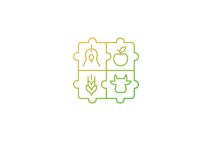 Agriculture related gradient linear vector icons set